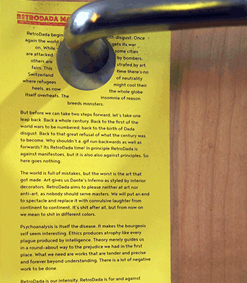 Retrodada manifesto door hanger