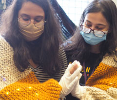 knitted shawl for two people